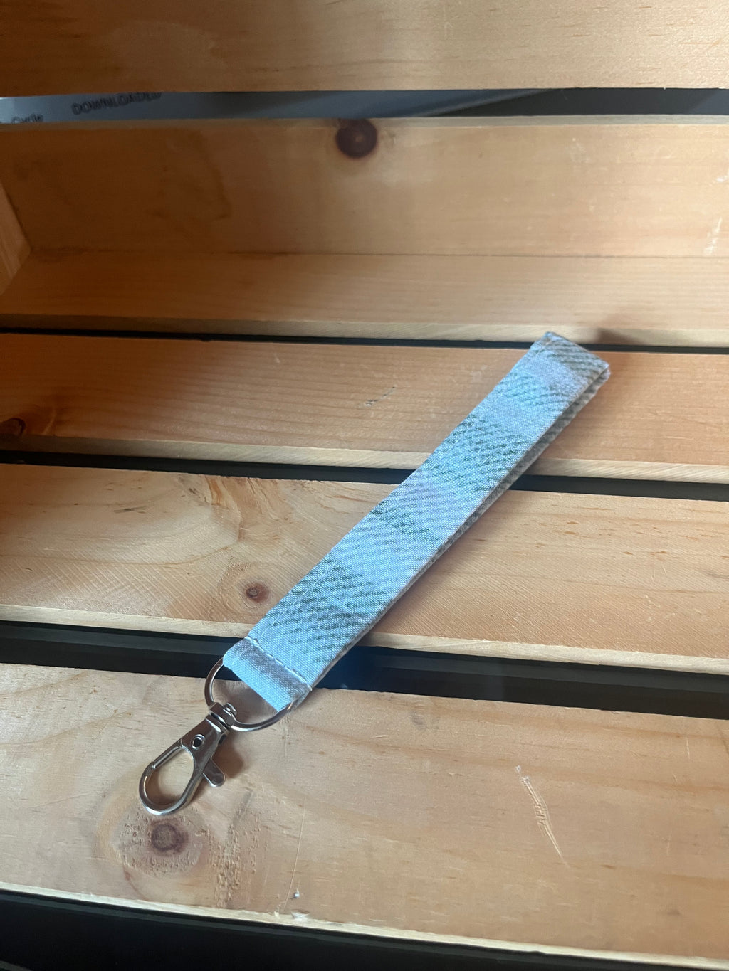 Green Plaid Key Wristlet